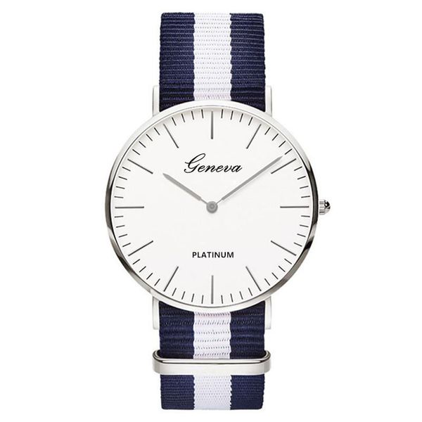 

wristwatches 2021 selling casual nylon men women clock fashion design analog quartz watch brand geneva luxury stylish man woman, Slivery;brown