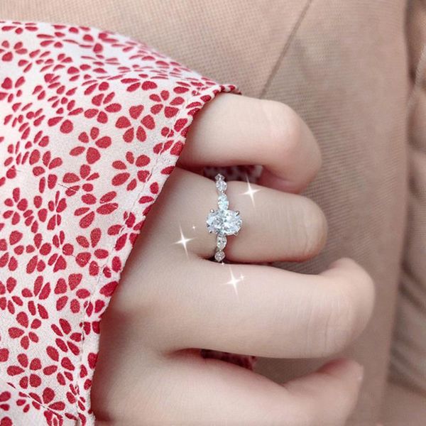 

wedding rings 2021 dainty women engagement cubic zircon silver color delicate proposal ring for lover jewelry, Slivery;golden