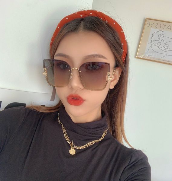 

69 2021 new style designer sunglasses with metal frame high-definition lens artistic style women sunglasses men sunglasses high-end glasses, Black