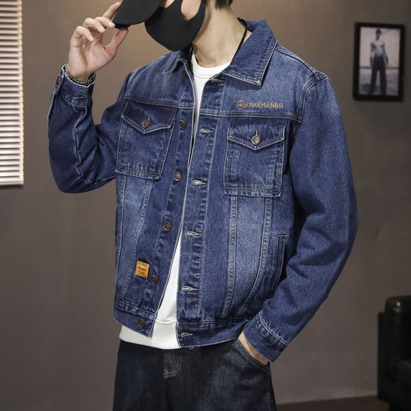 

denim et men's hip hop work cloth ansicard coat loose fashion ins casual 971, Black;brown