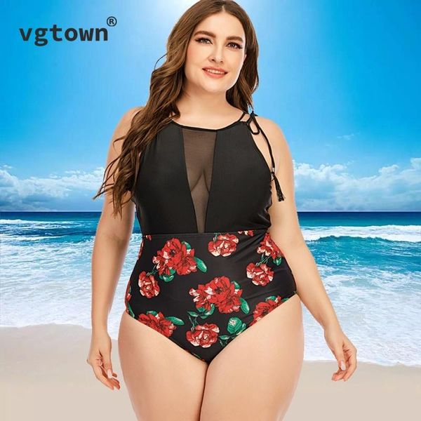 

bikini 2021 new women bikini push up flower print mesh monokini one piece set swimsuit bikinis plus size swimwear biquini