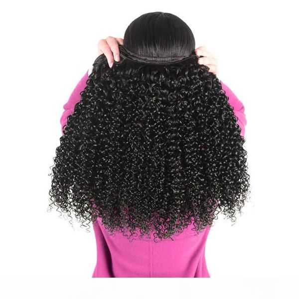 

brazilian virgin hair human hair kinky curly natural color 3bundles 3pics lot double weft from ms joli, Black