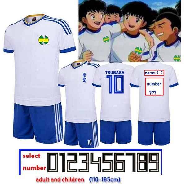 Çocuk ve Erkek Boyutları Camisetas de Güzel Kaptan Oliver Atom Tsubasa Forma, Atom Fransa Atton Maillot de Foot Enfant Erkekler T-Shirt Seti