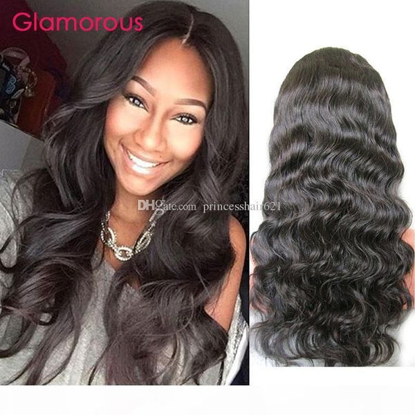 

glamorous color 1b malaysian virgin remy human hair lace wig 10-30inch peruvian indian brazilian body wave full lace wig with baby hair, Black;brown