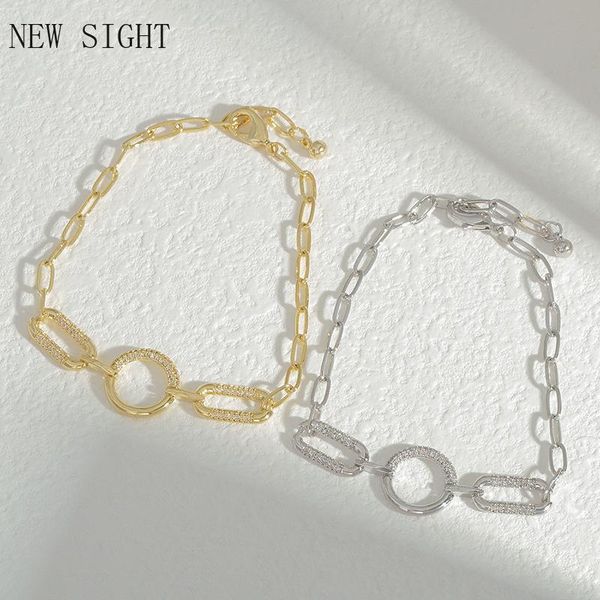 

link, chain sight simple style crystal geometric bracelets fashion brand jewelry charm bracelets&bangles for women gift, Black