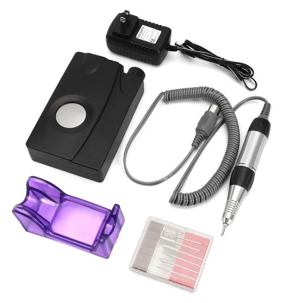 

30000rpm electric nail drill machine display led screen portable cordles - white