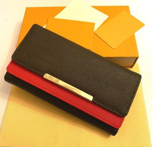 

wholesale new classic ladies long wallet for women multicolor coin purse card holder package organizer wallet ladies zipper wallet pocket, Red;black