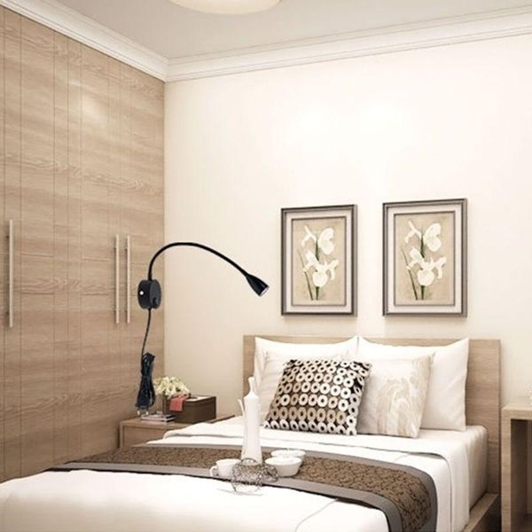 

flexible hose wall lamp with us plug bedside reading light modern wall lights