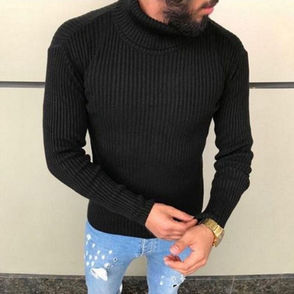 

winter high neck thick warm sweater men turtleneck mens sweaters slim fit pullover men knitwear male double collar, White;black