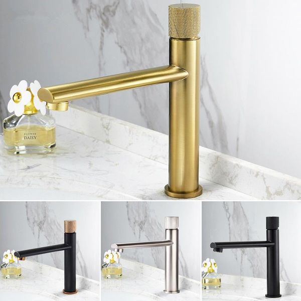 

bathroom sink faucets tuqiu faucet brushed gold brass basin cold and water mixer tap deck mounted black/nickel