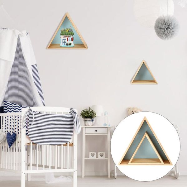 

hooks & rails 2pcs wooden storage rack with a wood shelf for dorm home use
