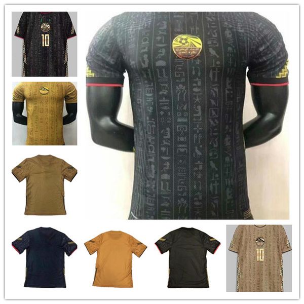 

2021 player version egypt special edition soccer jersey 21/22 #10 m.salah shirt away a. hegazi kahraba ramadan m.elneny football uniforms, Black;yellow