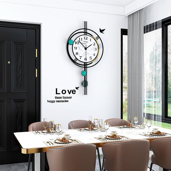 

wall clocks simple round nordic swingable large modern design living room home decoration decor decorative watch noiseless