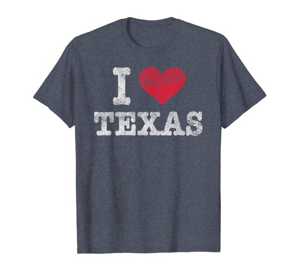 

distressed retro i love texas t-shirt souvenir gift, White;black