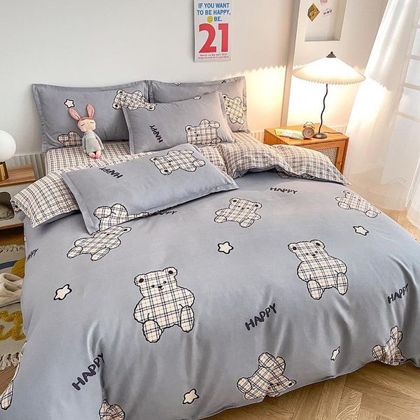 

bedding sets nordic simple small fresh quilt cover set down sheet large double bed