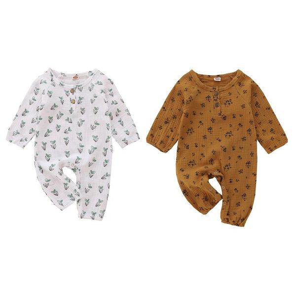 

jumpsuits born baby autumn spring casual homewear romper long sleeve printing button jumpsuit pants cotton clothes boys girls, Blue