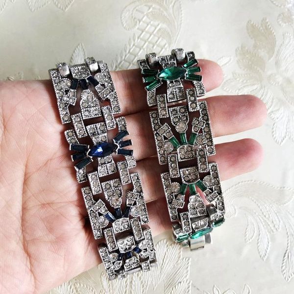 

link, chain rhinestones link bracelet, fashion punk alloy party wide bracelets for women jewelry, Black