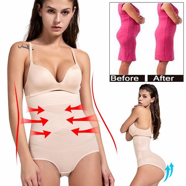 

women's shapers tummy control underwear shaper high waist bulifter shapewear slimming brief panty, Black;white
