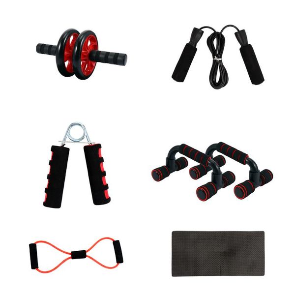 

1 set men abdominal wheel roller set ab workout equipment device, White;red