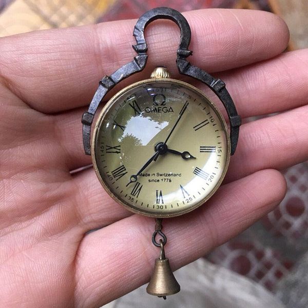 

wall clocks retro bronze crystal ball watch semi-automatic mechanical pocket antique clock