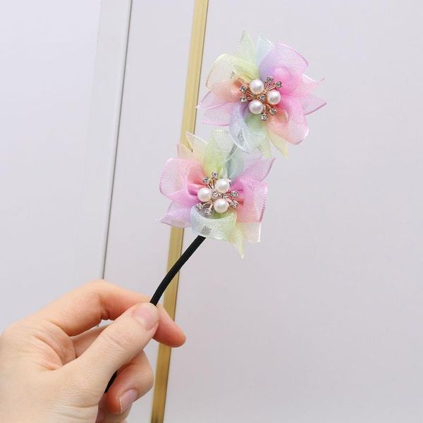 

hair accessories flower hairdressing tools handmade maker bun hairpin girl headwear, Slivery;white