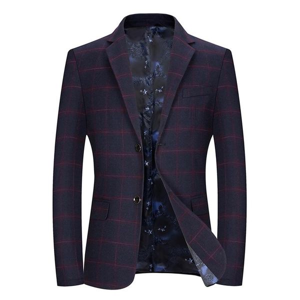 

men's suits & blazers brand clothing male suit blazer print slim fit mens jacket chinese style plaid printing vintage luxury formal dre, White;black