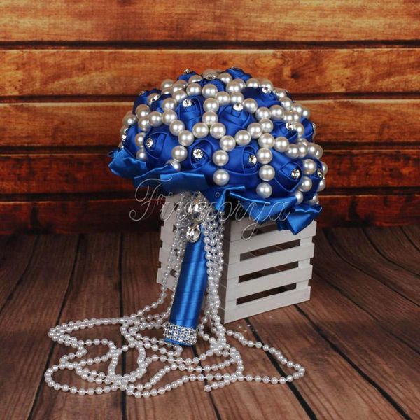 

decorative flowers & wreaths gorgeous wedding bouquet flower bridal artificial crystal sparkle with pearls for party favors decor