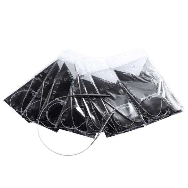 

11pcs/set circular knitting needles stainless steel crochet hooks needle pins diy weaving tools, Black