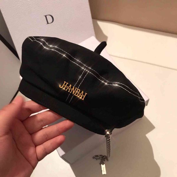 

beret female british summer thin black hat usa fashion versatile newsboy octagonal hat