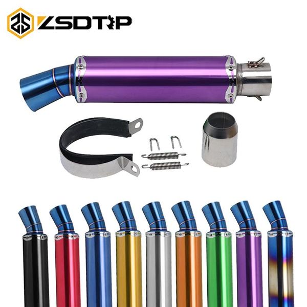

zsdtrp universal 51mm motorcycle exhaust modify motocross exhaust muffler for fz6 cbr250 cb600 mt07 atv dirt pit bike