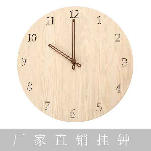 

wall clocks art mute clock wood bedroom simple living room vintage decor modern design 6w7965
