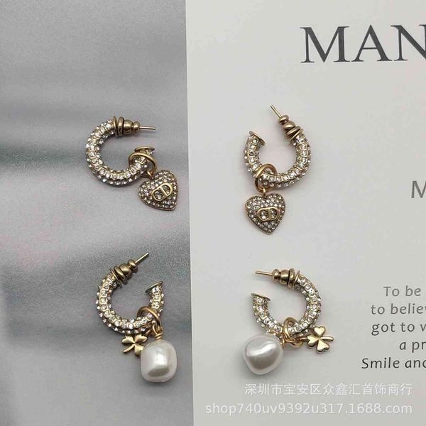 

75%off outlet letter 2021 new women's anti allergy earrings high version, Silver