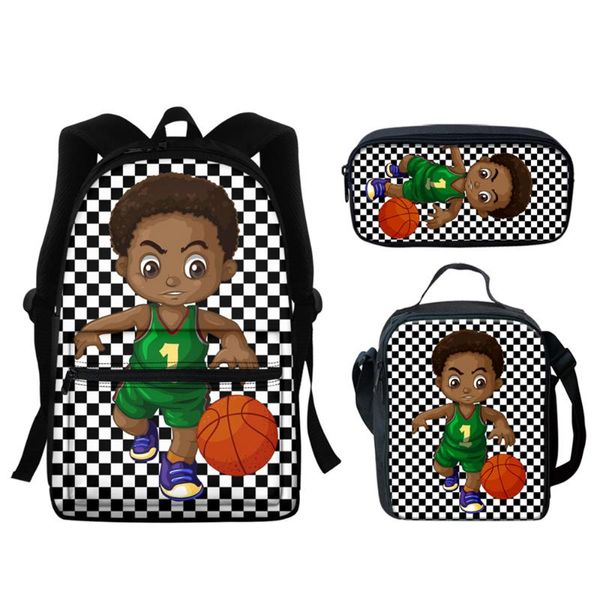 

school bags cartoon figure design fashion large canvas set durable pencil bag lunch tote student bookpack mochilas