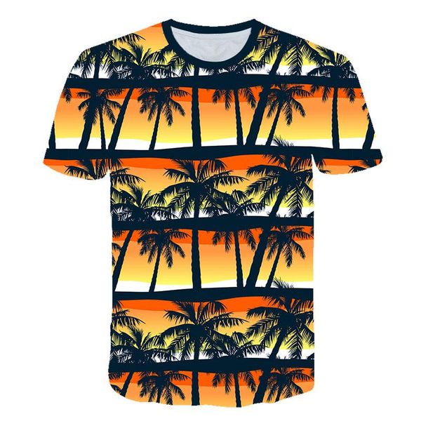 

men's t-shirts 2021 summer flower t-shirt men&women tshirts hawaii streetwear leaf 3d printing tshirt cool clothing casual, White;black