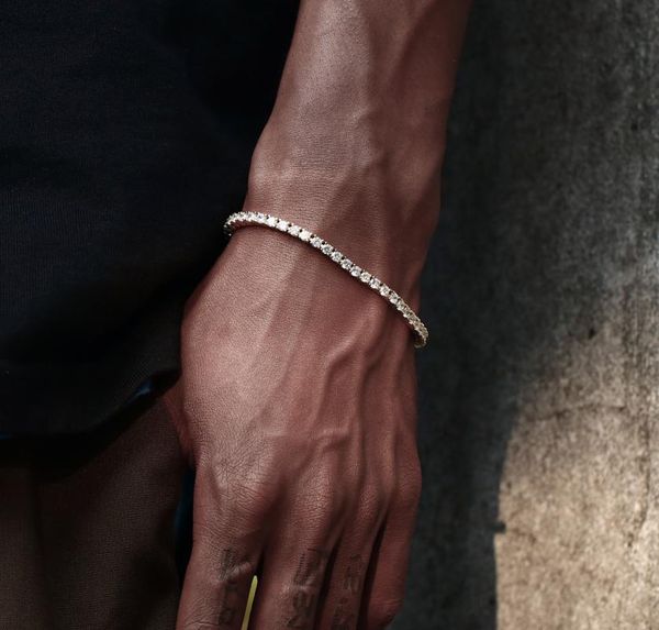 

chains 3mm gold plated tennis bracelet, Silver