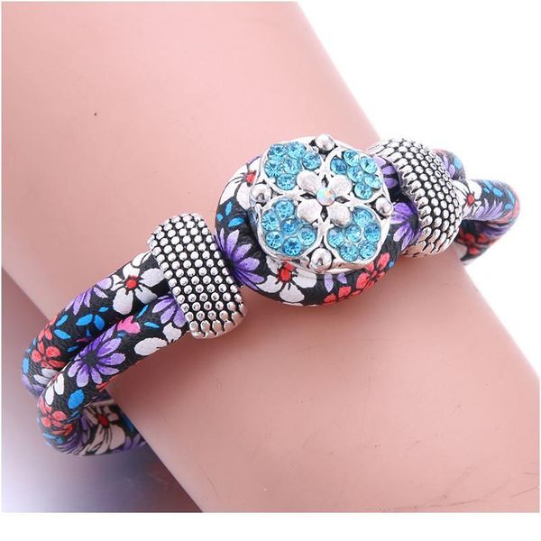 

boom life 2019 new snap jewelry handmade braided leather snap bracelet bangles fit 18mm snap button diy ginger charm jllekb, Golden;silver