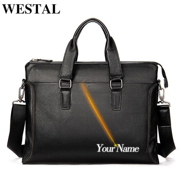 

briefcases westal vintage bags men's genuine leather bag for document 13.3" lapoffice men