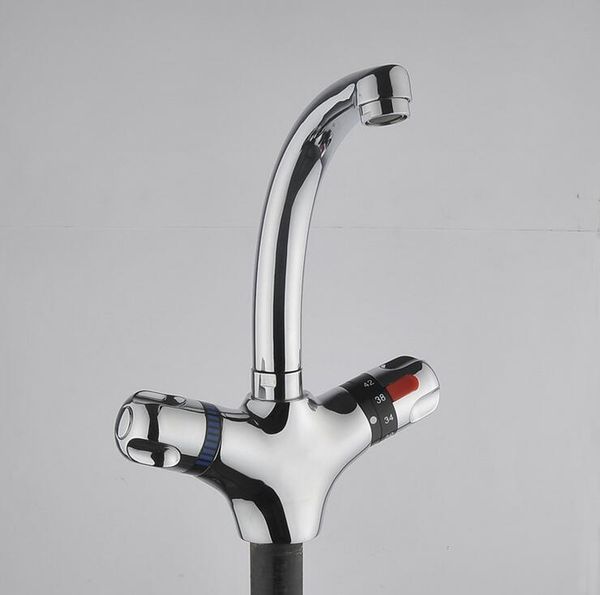 

bathroom sink faucets single hole thermostatic basin faucet, dual handle kitchen brass faucet mixer water tap
