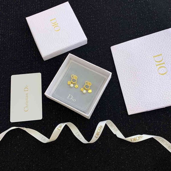 

70% off new fashion pearl net red love star fashion earrings female 3j6y, Golden