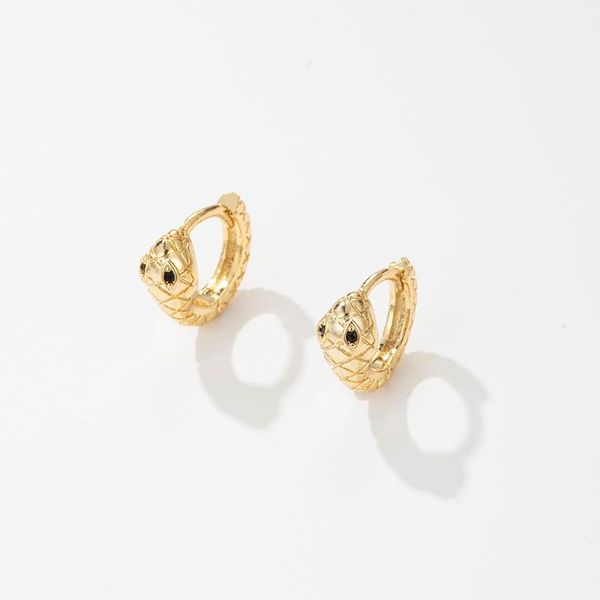 

hoop & huggie fashion small snake earrings for women personality fine hypoallergenic jewelry 2021 trends, Golden;silver