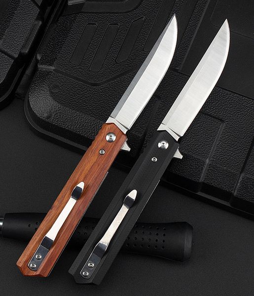 

wooden fandle folding knife multifunctional outdoor d2 steel field survival sharp knife high hardness camping knife