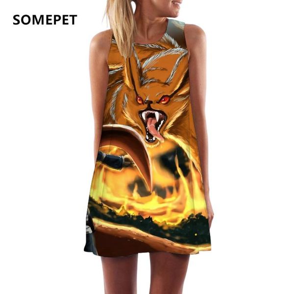 

3d dress naruto dress women sasuke 3d print anime tank japan ladies dresses boruto office womens clothing casual, Black;gray