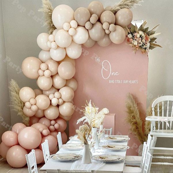 

115pcs balloons garland arch birthday double beige blush balloon kit cream peach globos baby shower wedding party decor plies