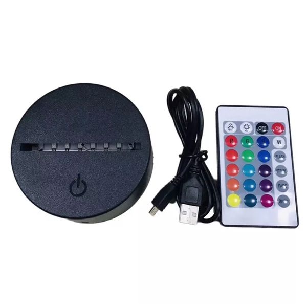 

straight 3d usb charging remote control small night led acrylic light base