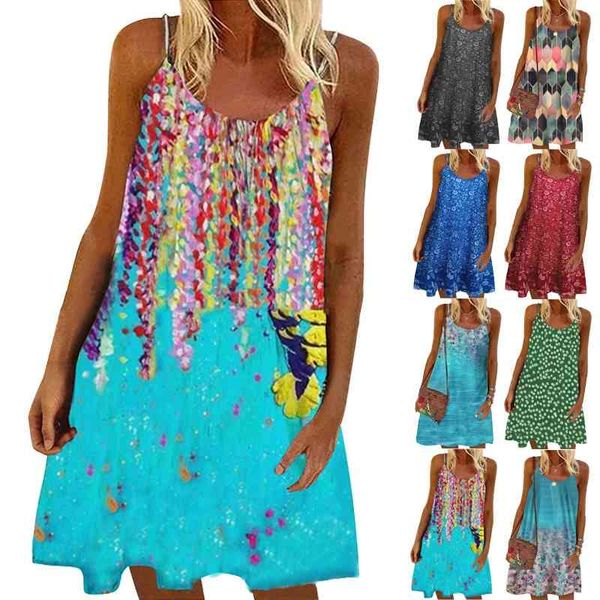 

2021 fashion summer new women's with skirt and printed suspender dress, Black;gray
