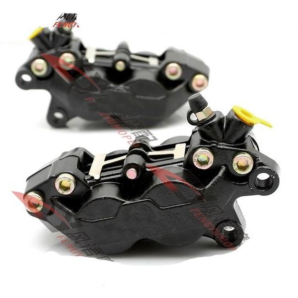 

motorcycle brakes red/black/yellow abalone four-piston calipers / brake pump under the next four modification