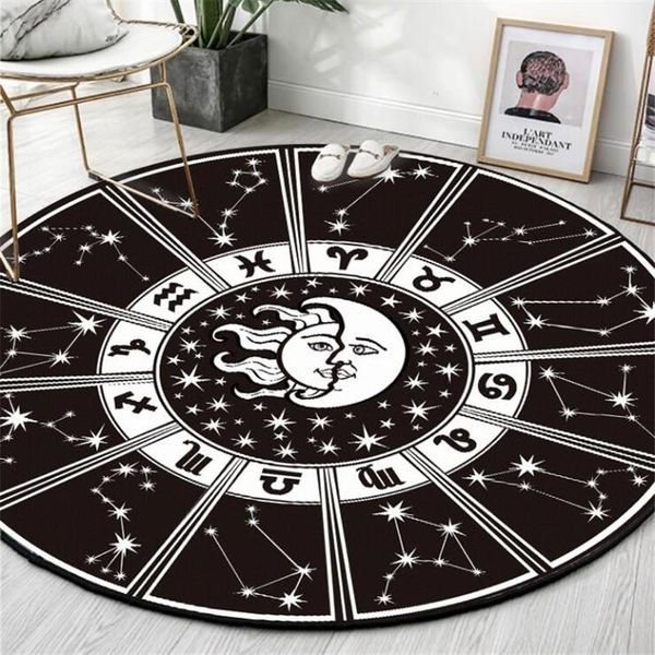 

carpets round carpet constellation astrolabe printed soft for living room anti-slip rug chair floor mat home decor kids