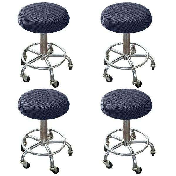 

chair covers 4pcs washable protector round cover bar stool salon restaurant dining room elastic slipcover kitchen simple solid home