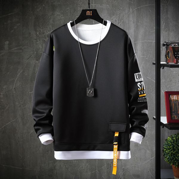 

2021 new letter print men solid color sweatshirt hoodies spring autumn hoody casual streetwear clothes 630u, Black