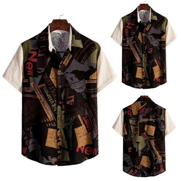 

men's t-shirts hawaiian floral t shirt summer short sleeve beach party casual blouse, White;black